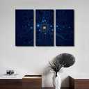 Digital Age Wall Art for Living Room Electronic PC Office Wall Decor 3 Piece Canvas Prints Technology Digital Art Modern Artwork House Decoration for Bedroom Bathroom Framed Ready to Hang (24"Wx36"H)