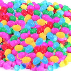 NEWBEA 2000 Pcs Easter Eggs,2.4" Assorted Bright Colors Plastic Easter Eggs Easter Eggs Empty for Easter Hunt, Basket Stuffers Fillers, Easter Themed Decorations