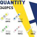 340PCS Solder Seal Wire Connectors-haisstronica Marine Grade Heat Shrink Wire Connectors-Butt Splice Wire Terminals for Marine,Electrical with Corrosion and Weatherproof(5Colors/5Sizes)
