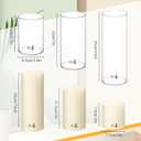 Shihanee Set of 12 Pillar Candles and Glass Cylinder Vases Clear Cylinder CandleHolders for Slim Pillar Candles Wedding Centerpieces(3.4''x 4.7'', 7'', 9.8'',Ivory White)