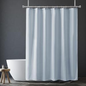 Amazer Light Gray Shower Curtain Liner, Light Gray Fabric Shower Liner, 2-in-1 Bathroom Shower Curtain and Liner, 12 Grommet Holes, Water Proof, Machine Washable, Hotel Quality, 72 x 72 Inches