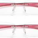 Bhigh 2 Pack Reading Glasses Blue Light Reading Glasses men's reading glasses for women Frameless Computer Reading Glasses +1