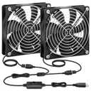 2 Packs AmRunJe 120mm x 25mm USB Cooling Fan 5V Brushless Dual Fan with Speed Controller for Computer Receiver DVR Xbox AV Cabinet Projector Router