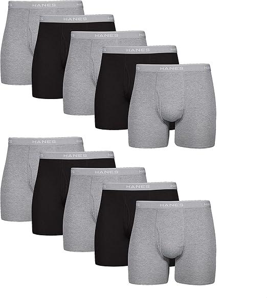 Hanes 10 Pack Men's Boxer Briefs Small