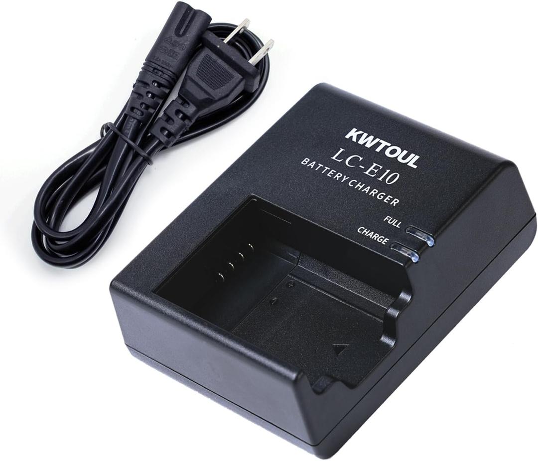 LC-E10 Quick Battery Charger for LP-E10 LC-E10C LC-E10E Battery Compatible with Canon EOS Rebel T7 T6 T5 T3 T100 4000D 3000D 2000D 1500D 1300D 1200D 1100D DSLR Digital Camera