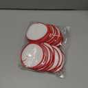 MECCANIXITY 60pcs Sublimation Patch Blank, 7.5cm/2.95 Inch Round Fabric Iron-on Blank Heat Transfer Repair Patch for DIY Crafts Caps Clothes, White with Red Border