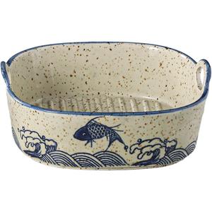 Vintage Small Casserole Dish 6.7-inch Ceramic Square Baking Pan Lasagna Pan Bakeware With Handles for Oven Microwave Air Fryer (Square A)