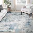 Modern Abstract Washable Area Rug for Living Room,8x10 Low Pile Non Slip Carpet Kitchen Dining Room Soft Indoor Stain Resistant Bedroom Rugs Non-Shedding Large Blue (810, Beige Blue)