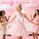 2 x Bride To Be Sash and Veil Set, Pearl Embellished Bride Sash for Bachelorette Party, White Wedding Essentials Accessories