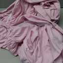 Wrap Around Dust Ruffle Bed Skirt - Light Pink - for Queen Size Beds with 24 Inch Drop - Elastic Strap - Adjustable Pleated Bedskirt with Brushed Fabric and Wrinkle Free - For Women, Men, Kids & Teens