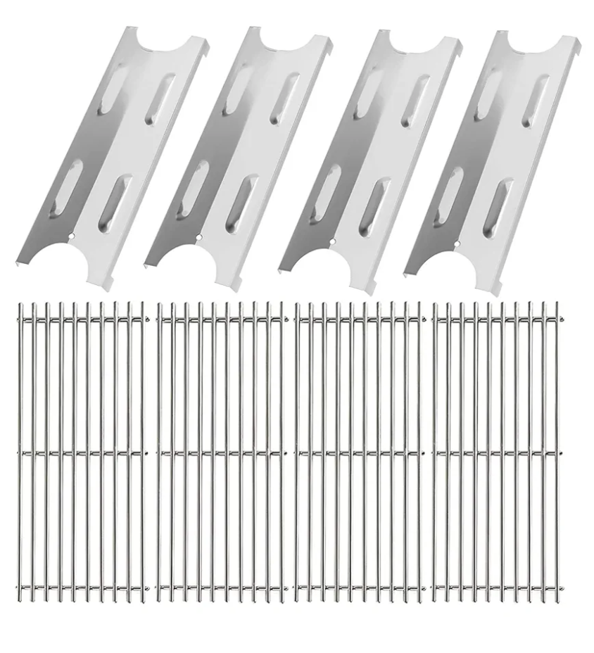 BQMAX Replacement Parts Kit for Master Forge BG179A, Stainless Steel Cooking Grid Grates and Heat Plates Grill Parts for Master Forge BG179A, BG179AO Grill Parts