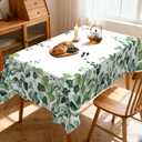 Eikione Rectangular Tablecloth 60x102In, Summer Green Leaves Tableclothes Outdoor Washable Seasonal Table Cover for Party Picnic Dinner Decor