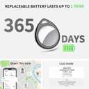 Air Tracker Tags-4 Pack, 5.3 Bluetooth Tracker Work with Apple Find My (iOS Only), 100dB Sound, Smart Tag with Keychain/Lanyard, Item Finder for Luggage/Key/Suitcase, Replaceable Battery, Black.