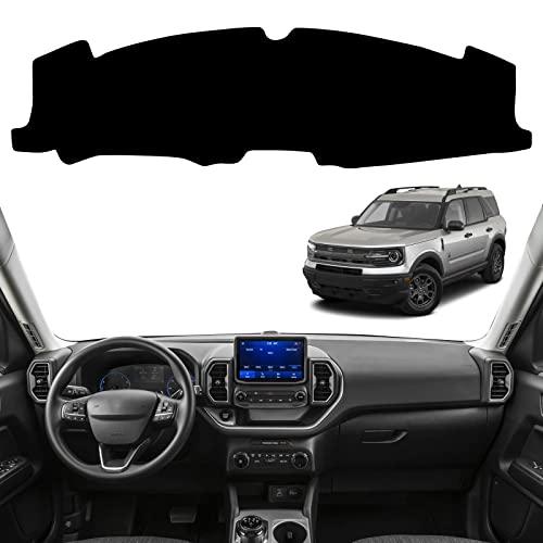 INUBOXES Dashboard Dash Board Cover Mat Pad Carpet Non-Slip Custom Compatible with Ford Bronco Sport 2021 2022 2023 Protector Sunshield (Black Trim)