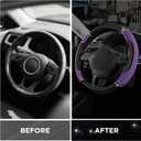 Road Comforts Leather Steering Wheel Cover - Made with PVC Leather - Anti-Slip, Universal Fit 14 1/2 inches to 15 inches - Purple