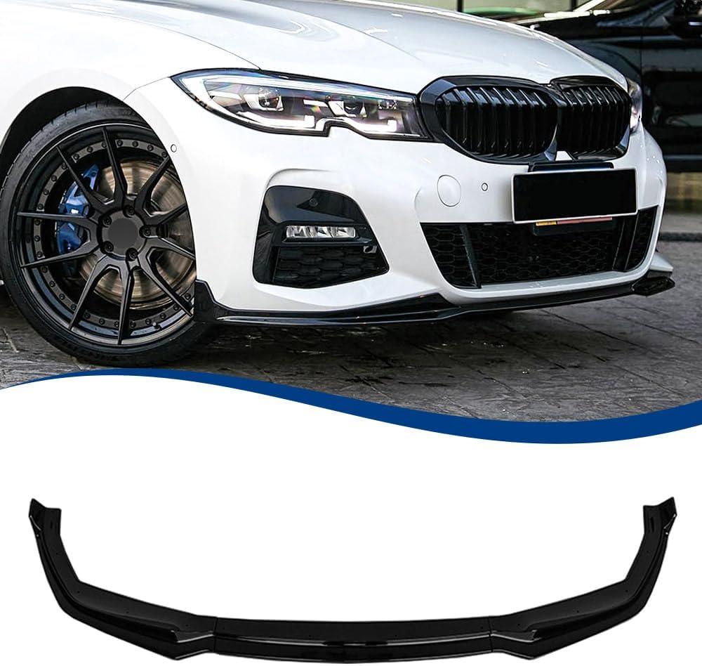 G20 M340i Front Lip Compatible with (2019-2022) 3-Series G20 Sedan M340i 330i M-Sport Bumper Model ABS Gloss Black Splitter