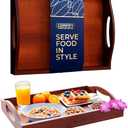 Comfify Bamboo Serving Tray - Stylish Ottoman Tray for Entertainment & Decor - Versatile and Elegant Design - Perfect for Serving, Organizing, and Decorating - Brown Color