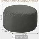 5FT Bean Bag Chair with Ultra Soft Velvet Cover Bean Bag Sofa with Memory Foam Bean Bag Chairs with Large Size Lazy Sofa for Dorm Office Living Room Bedroom Grey 5', 5ft-50" X 50" X 24"