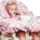 grabease Allover Waterproof Bib for Self-Feeding Infants and Toddlers, Machine Washable, Ages 6-24 Months (Pink)