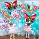 2 x KatchOn, Big, Colorful Butterfly Balloons - 38 Inch, Pack of 6 | Fairies Theme Butterfly Party Decorations | Rainbow Butterfly Theme for Girls, Butterfly Birthday Decorations | Butterfly Foil Balloons