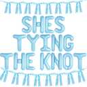 She's Tying The Knot Balloons Banner Blue Bow Banner Garland Bridal Shower Decorations Blue Bows Tie The Knot Bachelorette Engagement Party Decoration