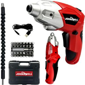 3.6V (RED) CORDLESS SCREWDRIVER 32+1pc USB Small Power Screwdriver Set.