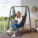 G TALECO GEAR Hammock Chair with Stand,Heavy-Duty and Rustproof Hanging Chair with Stand,Hammock Swing Chair Stand,for Indoor Outdoor Patio Yard Garden Porch (Grey)