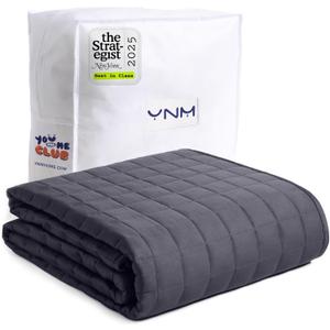YnM 15lbs Weighted Blanket for Adults, Heavy Bed Throw Blanket with Cooling Glass Beads for All Season Use, Ideal for ~90lbs (48x72 Inches, Twin/Full, Dark Grey)