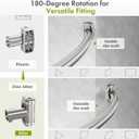 AmazerBath 20-84 Inches Arched Curved Shower Curtain Rod, Heavy Duty Shower Rod Rust Proof Bathroom Curtain Rod, Adjustable Telescoping Design Easy Segmented Installation, Need to Drill, Nickel