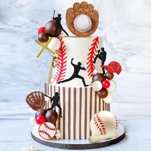 Baseball Cake Decorations Sports Theme Party Decoration Supplies Baseball Themed Happy Birthday Cake Topper Party Decorations, Design C