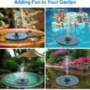 3.5W Solar Fountain with Battery - Work On Cloudy Days - Upgrade Glass Panel Solar Bird Bath Fountain, Hummingbird Water Feature Pump with 7 Nozzles, 4 Fixed Pipes for Garden, Pool, Pond