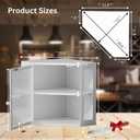Corner Bread Box for Kitchen Countertop 2 Tier Large Bamboo Breadbox with Acrylic Wavy Door and Adjustable Shelf | Modern Wooden Storage Bin, Black Farmhouse Kitchen Organizer (White)