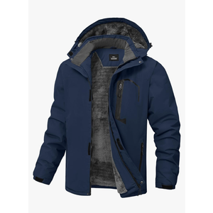 Mens Winter Jackets Waterproof Warm Fleece Ski Jacket with Hood Thermal Windproof Coat Zip Pockets M