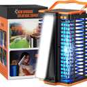 Bug Zapper for Indoor Outdoor, Solar-Powered Mosquito Trap, Cordless Rechargeable 4200V Mosquito Killer with 4000mAh Battery, Built-in Reading Lamp, Ideal for Home, Patio, Camping, and Backyard