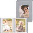 Popotop 2 Pack Photo Album 4x6 Pictures, Small Linen Slip-in Photo Albums Book for 80 Photos with 40 Pockets, Birthday Gifts for Women Mom Family Baby