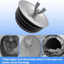 EMVANV 3 inch Sewer Cleanout Cap,Pool Return Plugs Practical Expansion Pipe Plug for Most Pipe Sink Pool(Silver+Black)