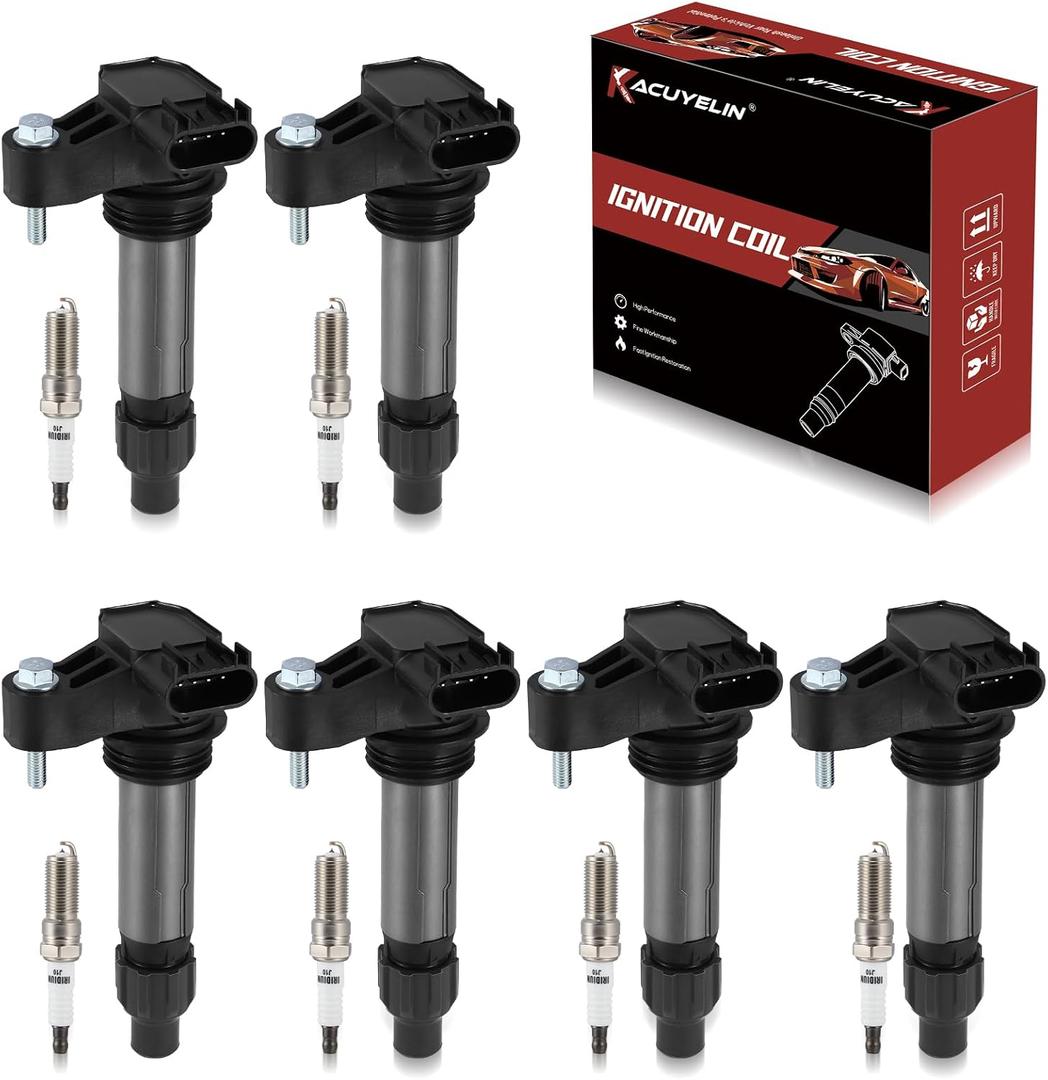 UF569 Ignition Coil Pack & Iridium Spark Plugs Compatible with GMC Acadia Terrain Chevy Traverse Equinox Buick Enclave Cadillac CTS Pontiac Saturn 3.0L 3.6L V6 2007-2019 Coil Pack Sets of 6