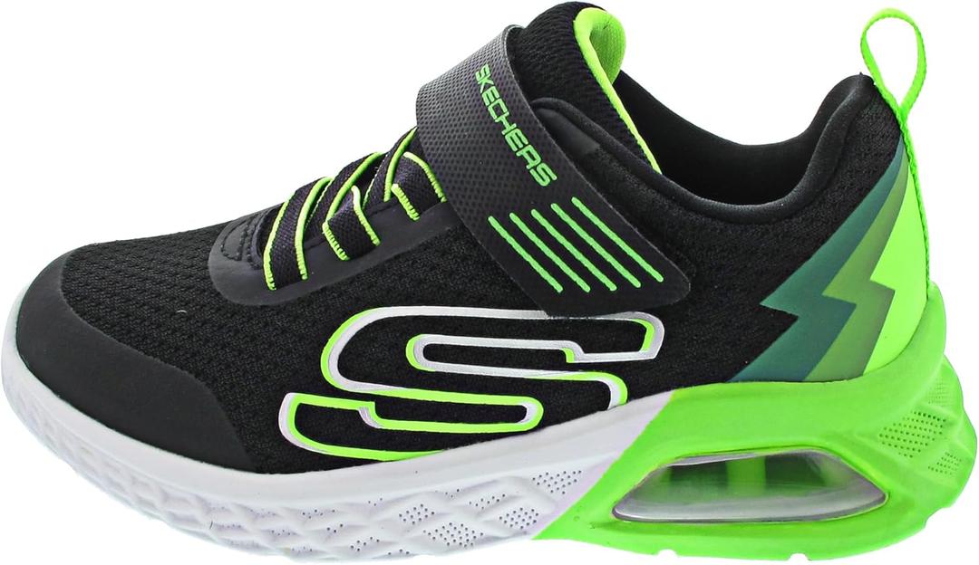 Skechers Microspec Max II 403930L Boys' Toddler-Youth Sneaker (4 Big Kid, Black/Lime)