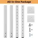 QLLY Adjustable Square Table Leg, 24-40 inch, 60-100cm, Home Office Custom DIY Table Legs, Furniture Leg Set (2, White)