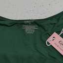 QINSEN Women's Long Sleeve V Neck T Shirts Double Lined Crop Top Seamed Cup Going Out Tops, Size Small