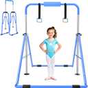 Safly Fun Foldable Gymnastics Bar for Kids, Adjustable 35"-51", Sturdy 145 lbs Capacity, Easy-to-Assemble, Gymnastics Equipment for Kids for Indoor/Outdoor Training