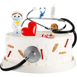 21 Pcs Nurse Graduation Cake Toppers Nurse Graduation Party Decorations Nursing Cupcake Toppers for Medical Rn Nursing Grad Themed Birthday Party Doctor Theme Decorations Supplies