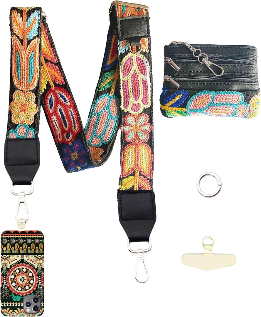 Phone Lanyard Crossbody Strap Clip And Go Strap for Phone With Wallet