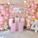 Pink and White Balloon Arch Kit, 121PCS Pink and Gold Balloon Garland Pastal Pink White Gold Confetti Balloons for Girls Birthday Baby Shower Wedding Bridal Shower Party Decorations