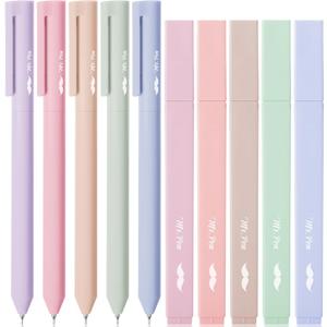 Mr. Pen- Aesthetic Highlighters and Gel Pens, 10 Pack, Assorted Colors Bible Highlighters No Bleed, Fine Point 0.5mm Colored Ink Gel Pens, Fast Dry and No Smear for Bible Journaling, School Supplies