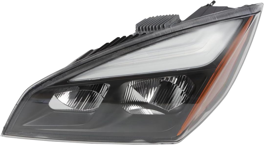 A6601405002 Driver Side Headlamp Compatible with 2018-2024 Cascadia Black Outer Shell (Left)