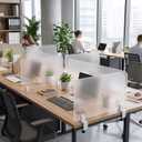 Dunzoom 4 Pcs Heavy Duty Desk Divider Frosted Acrylic Privacy Partitions