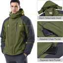 CAMEL CROWN Men's Ski Snow Jacket Waterproof Winter Snow Coat Windproof Warm Fleece Lining Hooded Parka Rain Jacket (3X-Large, Olive-green)