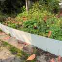 A ANLEOLIFE 20FT Galvanized Steel Landscape Edging, 6-Pack 40" L x 6" H Hammer-in Metal Garden Border with 10 Stakes for Lawn, Pathway, Flower Beds White