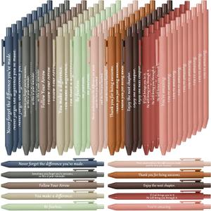 Teling 100 Pcs Inspirational Pens in Bulk Motivational Ballpoint Pens Bulk with Funny Sayings Quotes Positive Thank You Gifts for Adults Employees Coworkers Team Staff(Dark Colors,Classic Style)